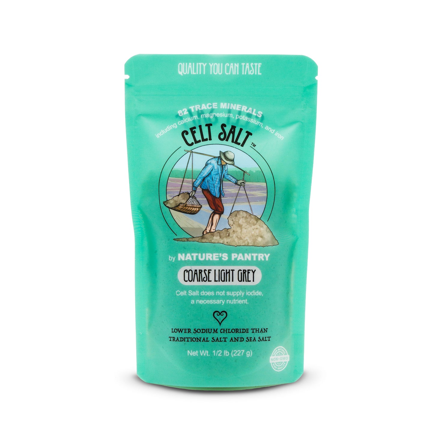 Celtic Sea Salt- Coarse Light Grey Resealable Bag, Organic, 82 minerals, Celt Salt by Nature's Pantry (available in 1/2 lb and 1 lb)