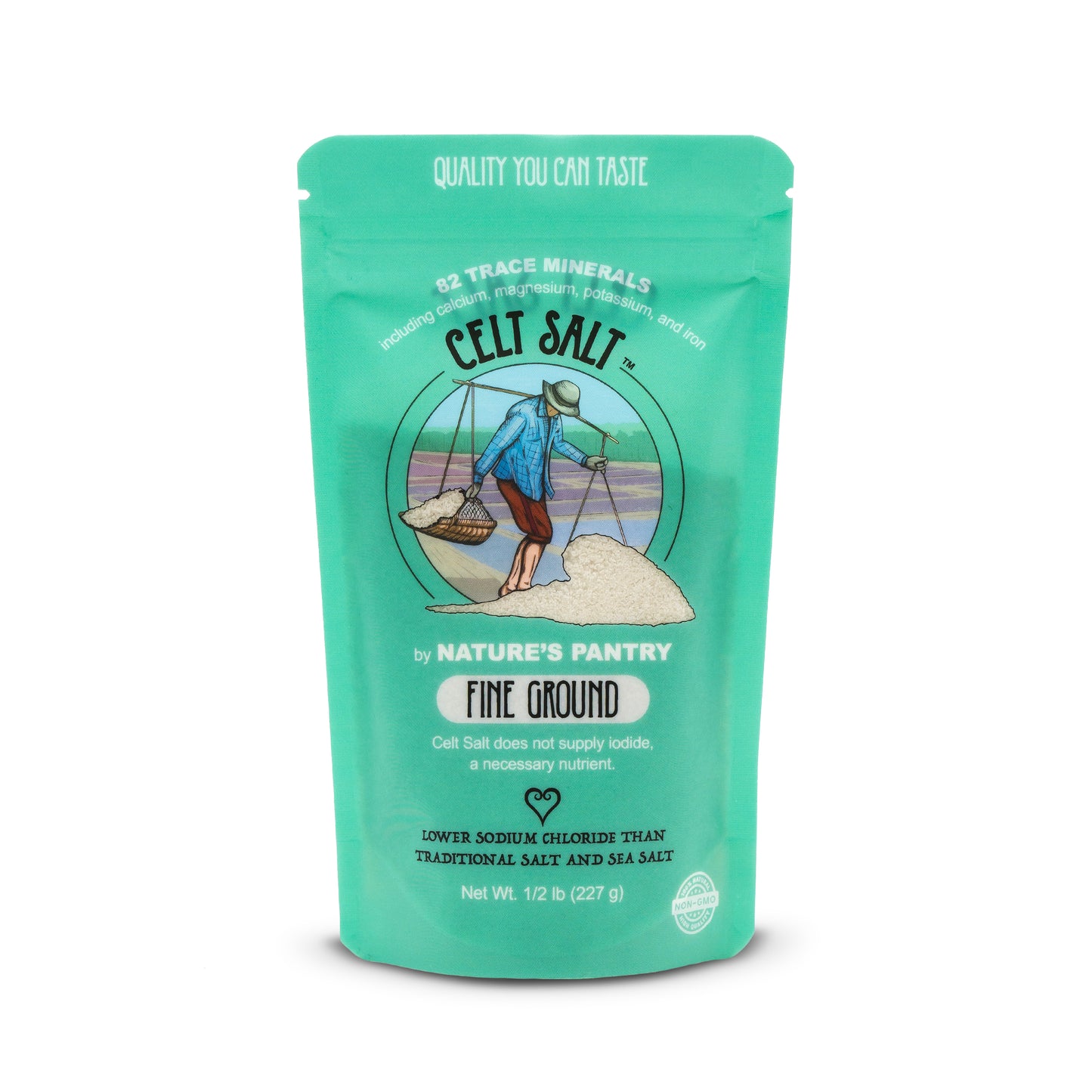 Celtic Sea Salt- Fine Ground Resealable Bag, Organic, 82 minerals, Celt Salt By Nature's Pantry (available in 1/2 lb and 1 lb)
