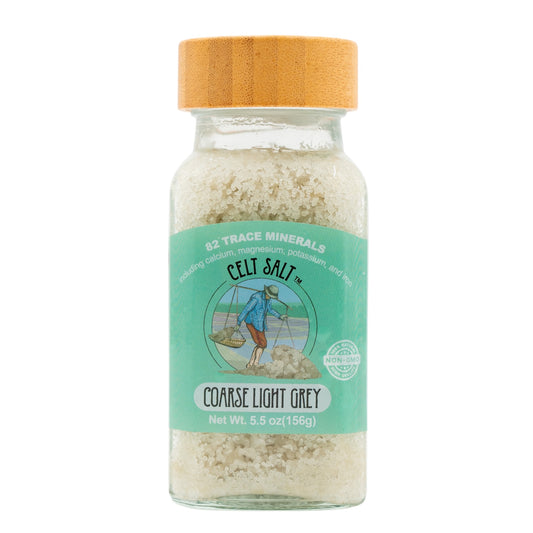 Celtic Salt- Coarse Light Grey 5.5 oz Glass Shaker, organic, 82 minerals, Celt Salt By Nature's Pantry