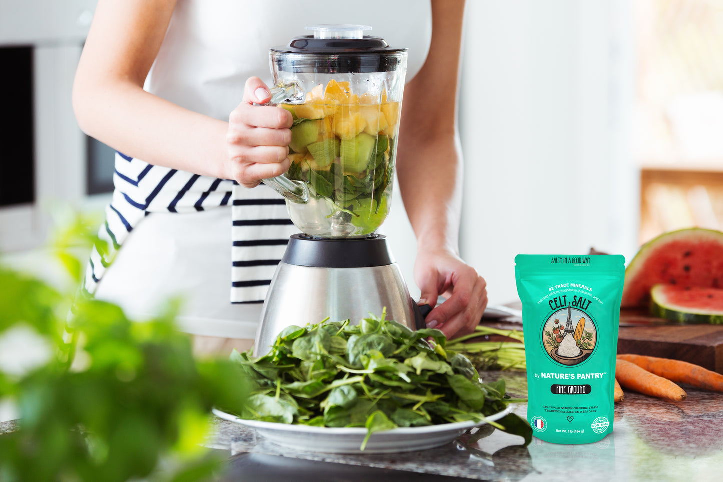 Celtic Salt- Fine Ground- 1 lb (16oz) Resealable Bag + 8 oz Shaker