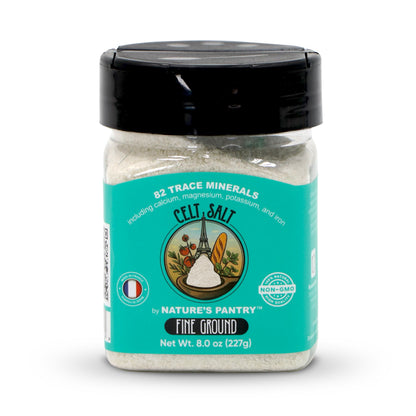 Celtic Salt- 8 oz Shaker of Fine Ground, organic, 82 minerals, Celt Salt by Nature's Pantry