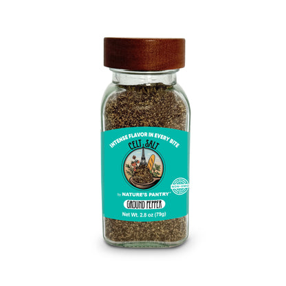 Premium Table Grind Black Pepper | 3.0 oz Glass Shaker with Wooden Cap