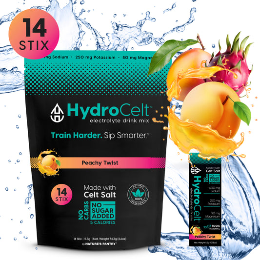 HydroCelt Peachy Twist – Electrolyte Drink Mix, Sugar-Free, 14-Pack