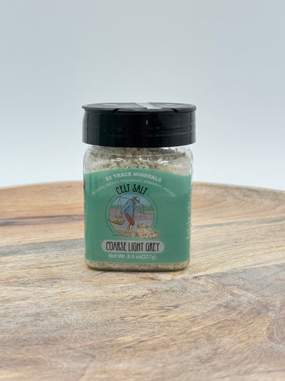Celtic Sea Salt- 8 oz Shaker of Coarse Light Grey, organic, 82 minerals, Celt Salt By Nature's Pantry